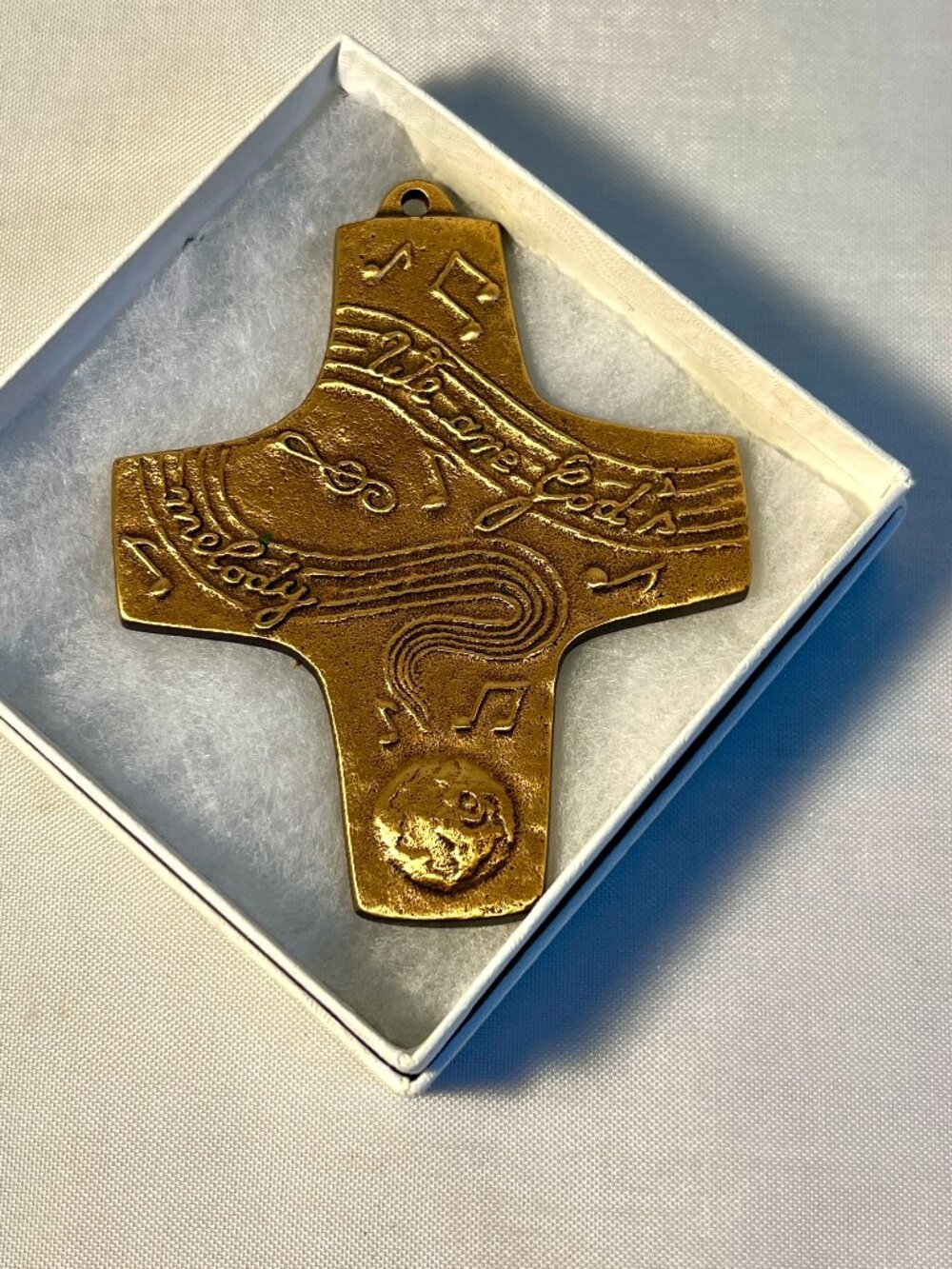 We Are God's Melody Bronze Cross Ornament Nr.154 Made in Germany - B4